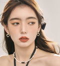 EVESENSE retro texture love earrings pre-loved high-end gold niche design ins heart-shaped earrings for women